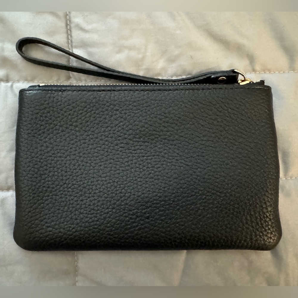 Kate Spade Leather Wristlet Small Card Coin Purse Black New - Picture 3 of 10